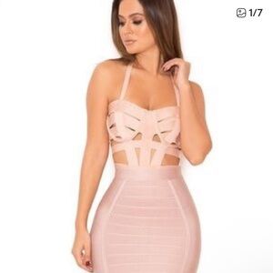 House of CB Blush Cutout Bodysuit
